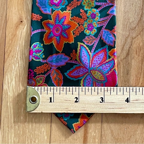 Kenzo Colorful Floral Print Silk Tie - Picture 15 of 16